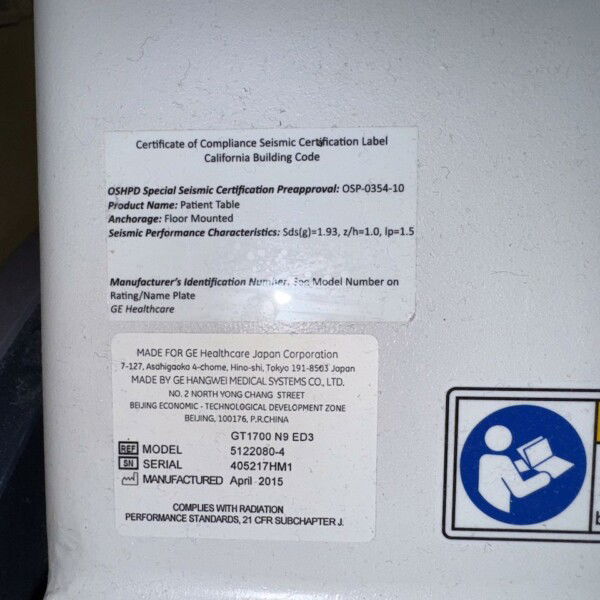 GE Optima CT580 RT - 2015