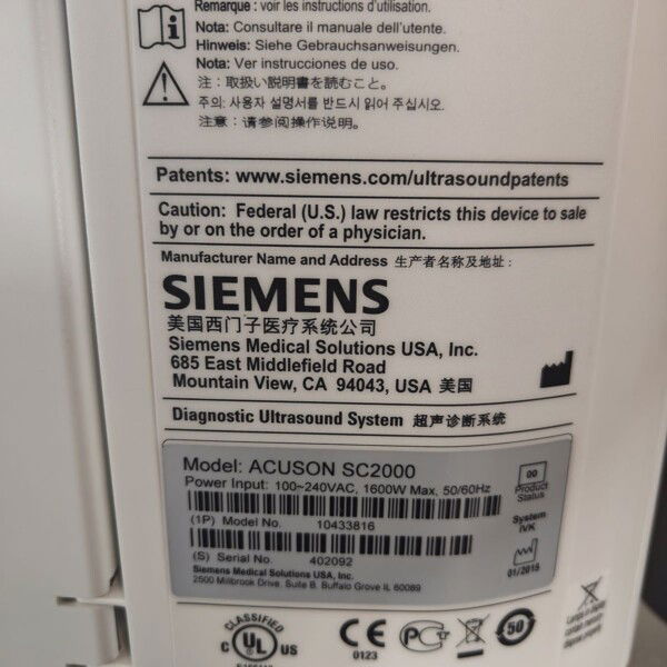 Siemens Acuson SC2000 - 2015